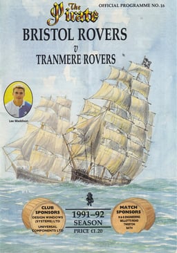 Bristol Rovers v Tranmere Rovers Match Programme 1992-01-11